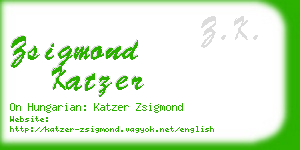 zsigmond katzer business card